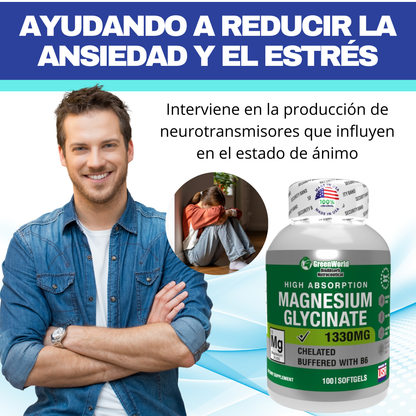 Glicinato De Magnesio X100 Green World